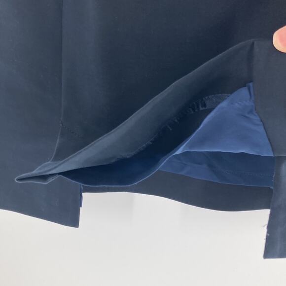 Worth Women's Navy Blue Gold Chain Cotton Pencil Skirt Size 4 - Picture 6 of 10